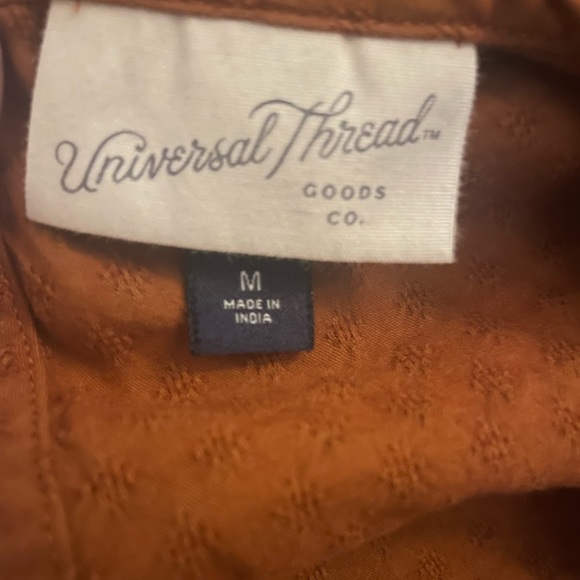 Universal Thread Long Sleeve Burnt Orange Dress with Floral Details - Picture 2 of 2